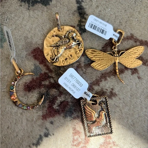 💛Free People💛 Antique Gold-Tone Purse Charm Chain - Picture 5 of 5
